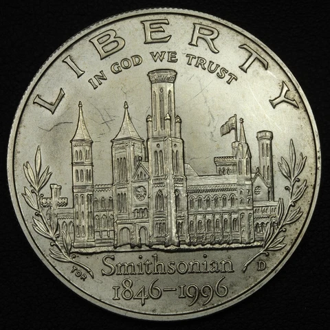 1996 D Smithsonian Commemorative Silver Dollar Cover