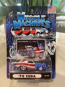 Muscle Machines '70 Cuda Bianco Rosso Blu 01-98 - Foto 1 di 1