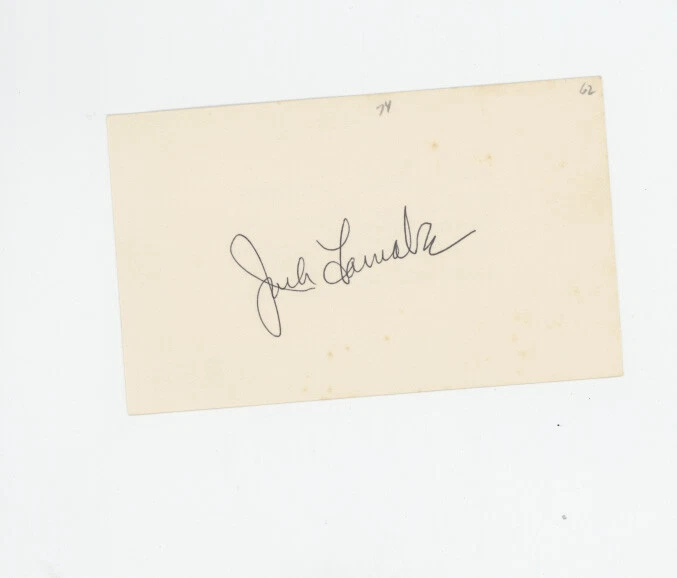Jack Lamabe 1967 St. Louis Cardinals signed 3x5 index card Beckett authenticated - Image 1 of 2