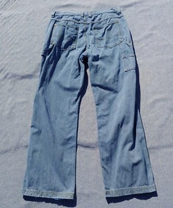 VTG 90s OshKosh Striped Engineer Carpenter Blue Jeans 36X34 Distressed Skater - Picture 1 of 10