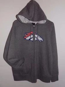 NUEVO CON ETIQUETAS SUDADERA CON CAPUCHA DENVER BRONCOS PARA MUJER MAJESTIC WIN GRANDE CON CREMALLERA COMPLETA - Imagen 1 de 4