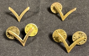 lot 4 vintage Military V Bar Rank Gold Epaulettes Pins - Picture 1 of 5