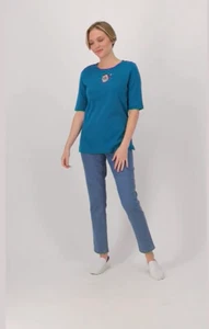 Quacker Factory Set of 2 Twinkle Holiday Elbow Sets Teal Raspberry M New - Picture 1 of 2