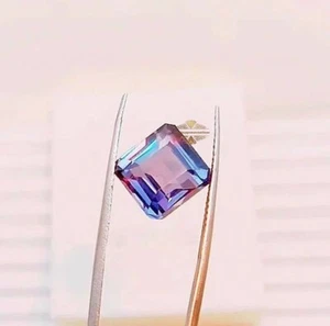 13.50Ct Certified Natural Color Changing Alexandrite Asscher Cut Loose Gemstone - Picture 1 of 6