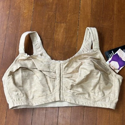 Sutiã Comfort Choice 46DDD bege The Posture suporte fechamento frontal forrado sem fio - Imagem 1 de 4