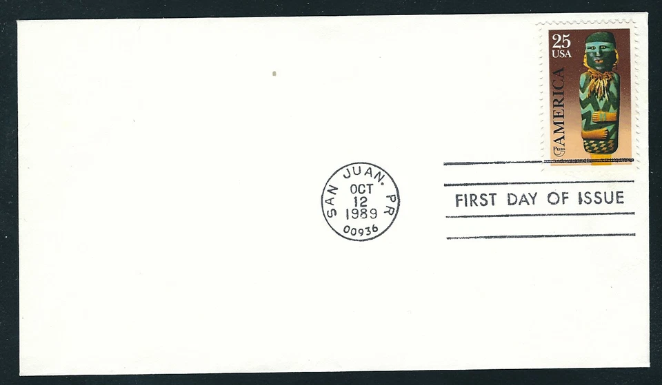 America...25 Cent ...First Day Issue...Cancel San Juan, P.R. (1989) - Image 1 of 1