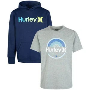 NWT Hurley Boy's Grey Tee & Navy Hoodie 2 Pack 5/6 - Picture 1 of 1