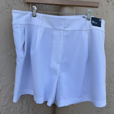 Women’s Express White Shortie Super High Rise Shorts Size 18 #343 - Image 1 of 4
