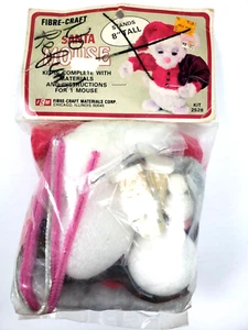 Fibre Craft Santa Mouse Vintage Craft Kit 2528 8 Inches Holiday DIY Christmas - Picture 1 of 9