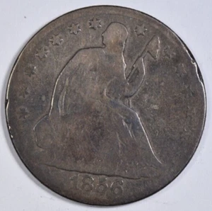 1856/1856-O SEATED HALF DOLLAR ~ BOLD OVERDATE RPD FS-301 VP-001 ~ G/VG! INV#4 - Picture 1 of 2