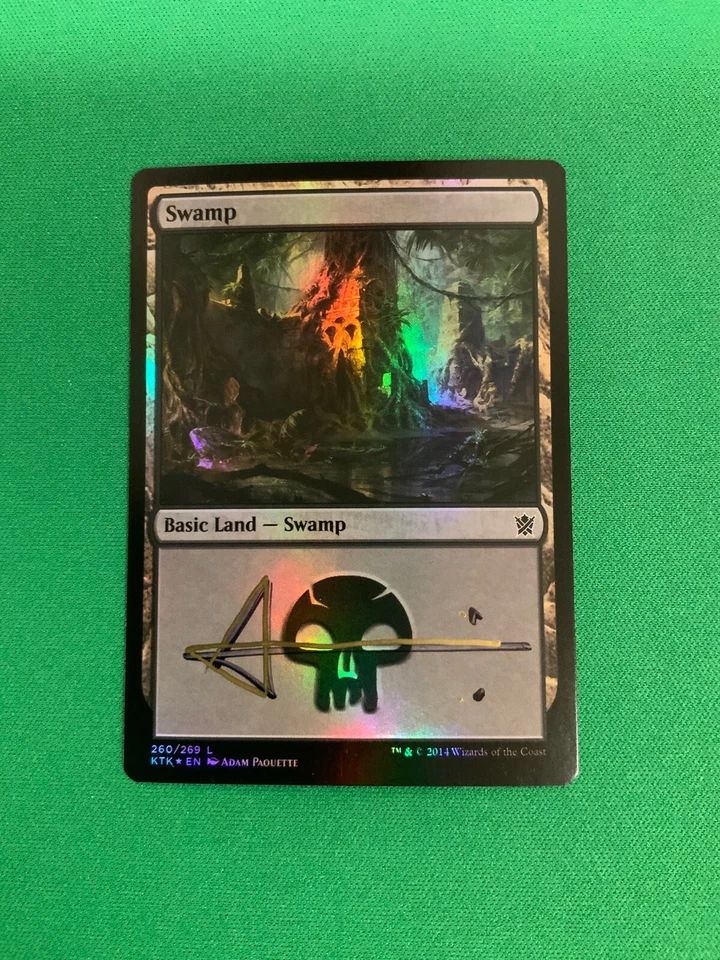 MTG Magic Swamp 260 FOIL Signed F&B Artist Proof x1 Khans Of Tarkir Paquette - Image 1 of 2
