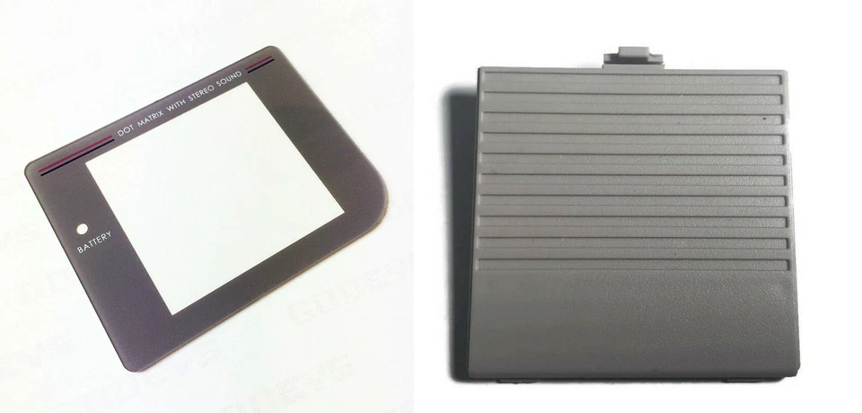 Game Boy Original DMG-01 Replacement Screen Lens + GRAY Battery Cover Door - Image 1 of 1