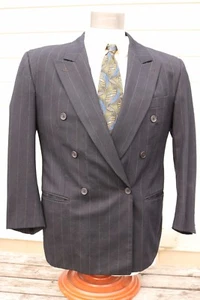Men's 44R Double-Breasted Sport Jacket Suit Coat Hugo Boss Al Capone Chicago USA - Picture 1 of 12
