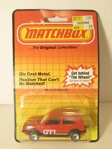 Vintage 1983 Matchbox Diecast Car Original Blister Card MB33 VW Golf GTI Red - Picture 1 of 3