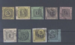 Baden Mi.Nr. 2-8 de sellos francos 1851-58 supercompletos estampados (2517) - Imagen 1 de 1