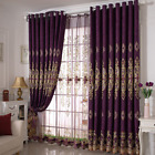 1 Panel European Embroidered Chenille Blackout Curtain Tulle Sheer Curtain Drape