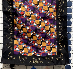 Sciarpa Atlanta 100% seta di Buffalo Bay, vintage - Foto 1 di 10