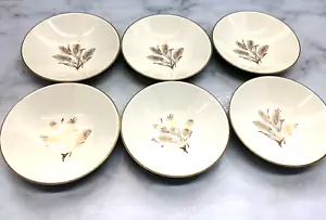Edwin Knowles Classic Wheat Gold Trim 6 dessert bowls Designed by Freda Diamond - Picture 1 of 4