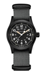 New Hamilton Khaki Field Mechanical Black Dial NATO Strap Men's Watch H69409930 - Picture 1 of 5