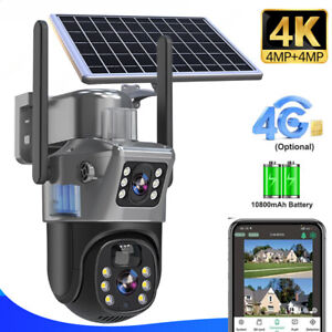 4K 4G Solar Battery Camera Outdoor Wireless WiFi IP Cam Dual Lens Surveillance