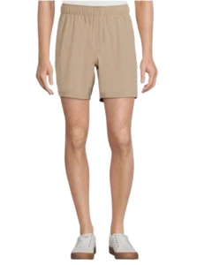 George Mens Beige Elastic Waist Drawstring Pull On Casual Shorts Size Small - Picture 1 of 2