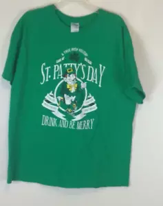 St. Pattys Day Irish Leprechaun Drink and Be Merry Mens Tee XL - Picture 1 of 5