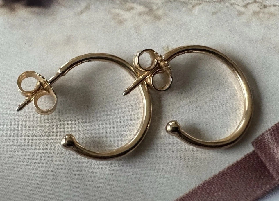 Pandora Oro 14k Componer Pendientes Pequeños Aros 250442 Foto 1 de 1