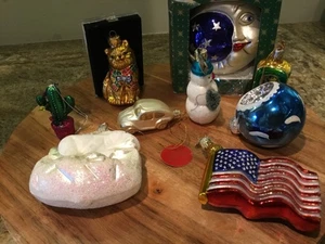 W Germany Czech Poland Ornament Lot Of 9 Blown Glass - Picture 1 of 24