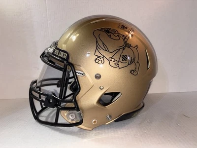 Ejército de EE. UU. CABALLEROS NEGROS USADO TROFEO FÚTBOL Casco Talla Completa Riddell Mediano Foto 1 de 4