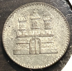 elf Germany Hamburg 1 Sechsling (6 Pfennig) 1855 - Picture 1 of 2