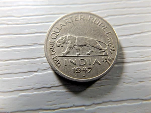 INDIA 1947 1/4 Rupee - Foto 1 di 2