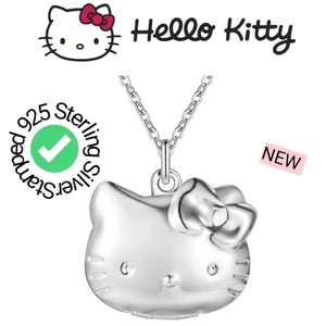 Collar Medallón Hello Kitty Colgante Plata Esterlina TOTALMENTE NUEVO - Imagen 1 de 9