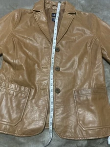 Vintage GAP Cuero Blazer Carmelo Marrón (M) Chaqueta y2k - Imagen 1 de 12