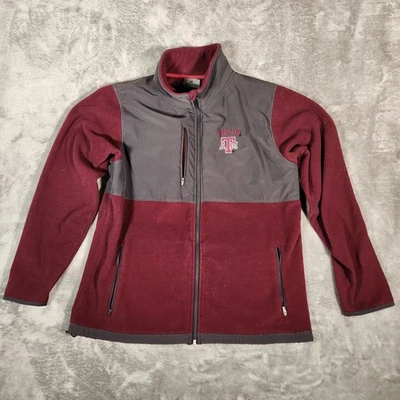 Colosseum Texas A&M Aggies Fleece Jacket Men's Large Maroon Gray Full Zip - Image 1 of 4