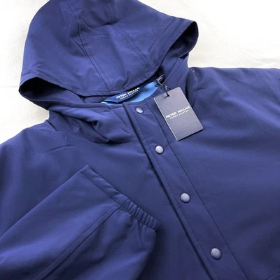 Peter Millar Crown Crafted Approach Insulated Half Snap Hoodie Navy XL $250 - Image 1 of 4