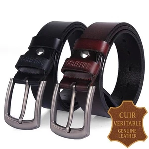 Ceinture Cuir Véritable Homme Grande Taille Réglable Boucle Ardillon Coolerfire - Afbeelding 1 van 5