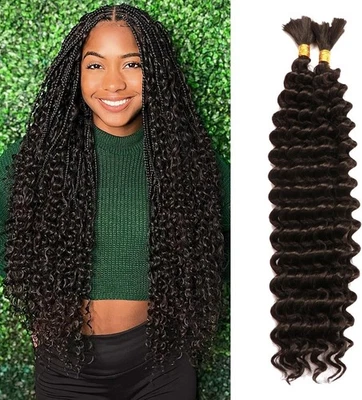 18 Inch Curly Braiding Hair for Boho Braids 2 Bundles 100g Synthetic Deep Wave B - Image 1 of 4