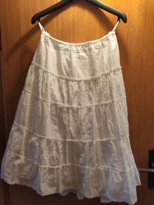 Damen Baumwolle Blumen Spitze Rock Bestickt Elastisch Hohe Taille Lässig - Bild 1 von 4
