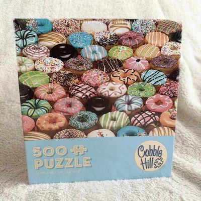 Rompecabezas sellado Cobble Hill 500 piezas donuts diseño de comida juguete de 24” X 18” Foto 1 de 3