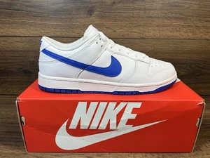 Nike Dunk Low Retro White Hyper Royal DV0831-104 Mens Size 10.5 NEW in Box - Picture 1 of 11