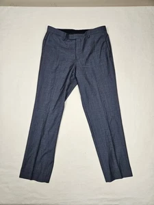 Banana Republic Pants Mens 32x30 Wool Plaid Blue Flat Front Guabello - Picture 1 of 13