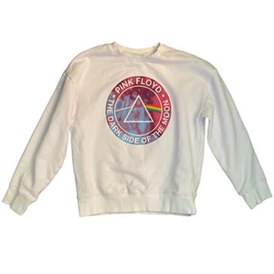 Pink Floyd Dark Side Of The Moon White Sweatshirt Kids Size Large 10/12 - Picture 1 of 2