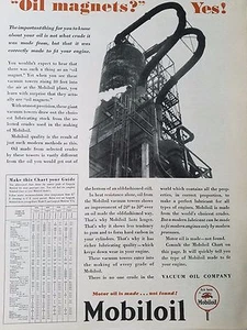 1930 Mobiloil Ölmagnete Vacuum Company Motoröl wird hergestellt nicht gefunden Originalanzeige - Bild 1 von 1