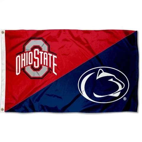 Ohio State vs Penn State House Divided Logo Rivalry Flag 3x5" Cover