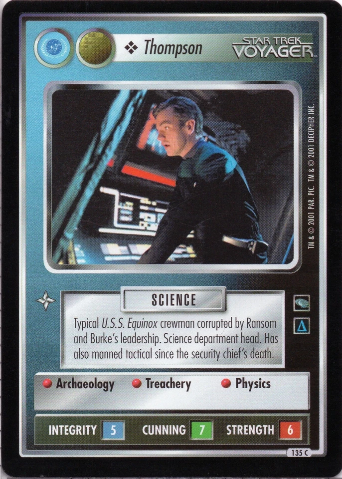 Star Trek CCG Thompson [FEDERATION] Near-Mint/NM Common – Voyager 2001 - Image 1 of 1