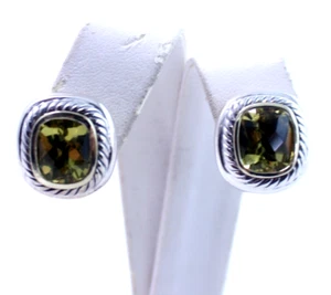 David Yurman Albion Sterling Silver 14k Gold Lemon Citrine Clip On Earrings - Picture 1 of 4