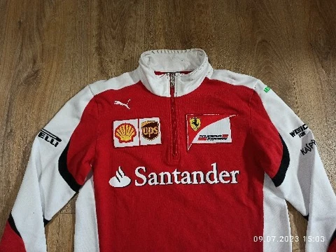PUMA SCUDERIA FERRARI SANTANDER F1 RACING SWEATSHIRT 1/4 ZIP RED SIZE XS Cover