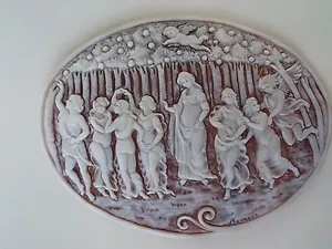 Maestro tallado a mano Sardonyx caparazón iluminado talla de Botticelli, La Pr - Imagen 1 de 7