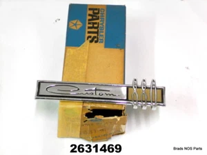 NOS MoPar 1965 Dodge Polara Custom 880 GLOVE BOX CHROME NAMEPLATE pn 2631469 - Picture 1 of 7