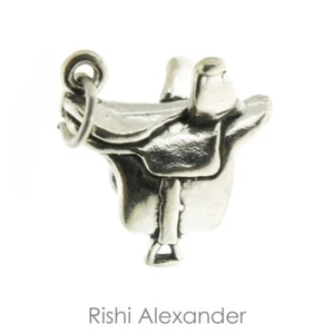 925 Sterling Silver Saddle Slide Charm American Made - Picture 1 of 3